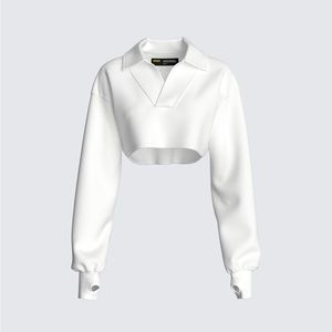 FINESSE Bella Paradise Cropped Collared Pullover